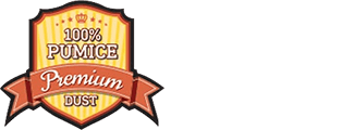 Pumice dust product with a '100% Pumice Premium Dust' badge and a 'Limited Stock' stamp.