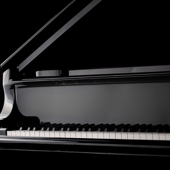 high-gloss black piano finish